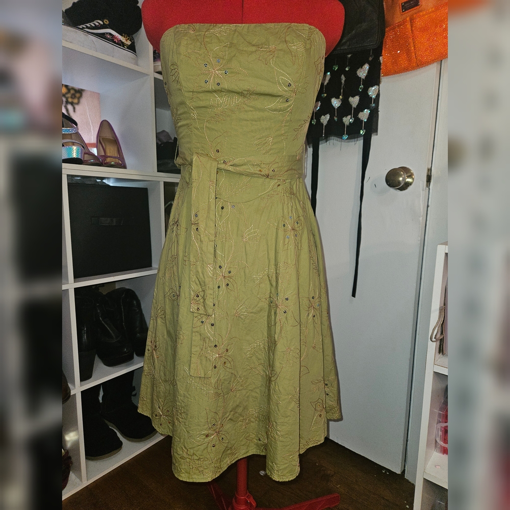 Green Strapless Dress